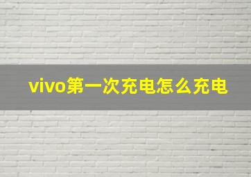 vivo第一次充电怎么充电