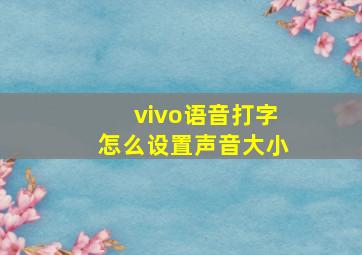 vivo语音打字怎么设置声音大小