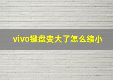 vivo键盘变大了怎么缩小