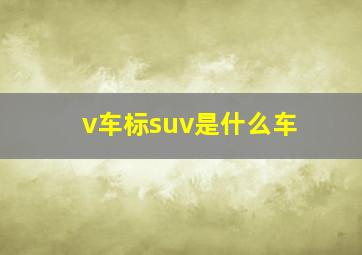 v车标suv是什么车