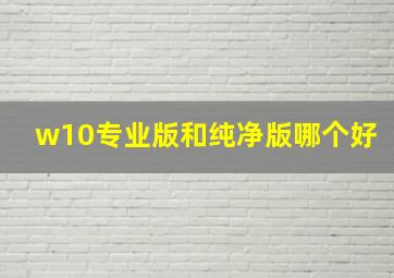 w10专业版和纯净版哪个好