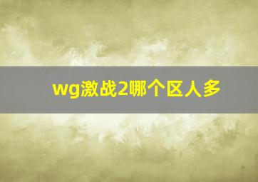 wg激战2哪个区人多