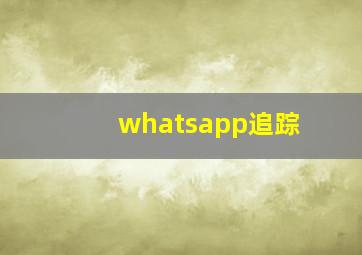 whatsapp追踪