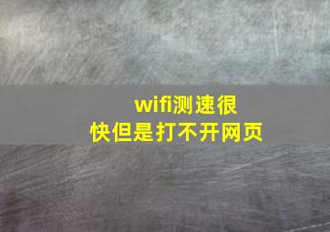 wifi测速很快但是打不开网页