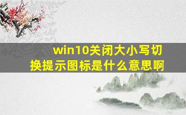 win10关闭大小写切换提示图标是什么意思啊