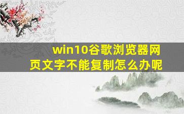 win10谷歌浏览器网页文字不能复制怎么办呢