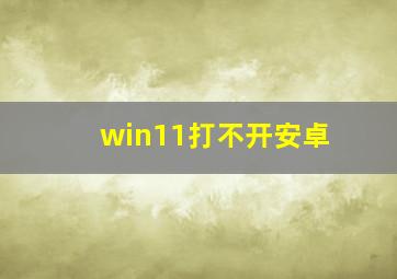 win11打不开安卓