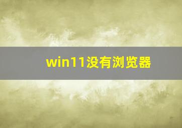 win11没有浏览器