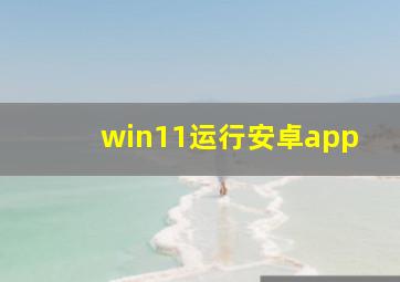 win11运行安卓app