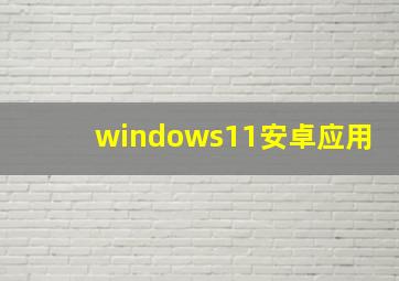 windows11安卓应用