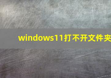 windows11打不开文件夹