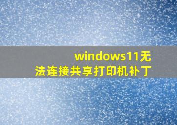 windows11无法连接共享打印机补丁