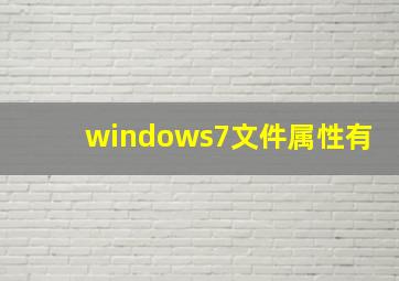 windows7文件属性有