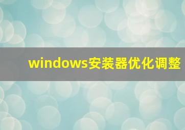 windows安装器优化调整