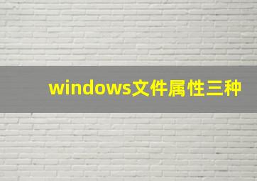 windows文件属性三种