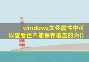 windows文件属性中可以查看但不能保存覆盖的为()