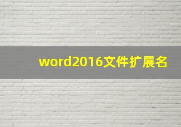 word2016文件扩展名