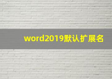 word2019默认扩展名