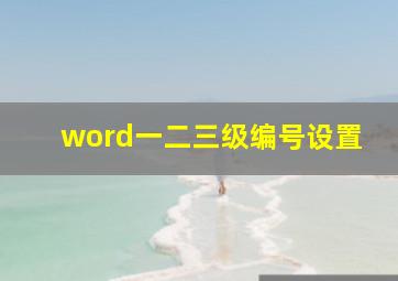 word一二三级编号设置