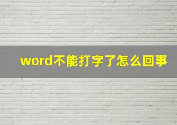 word不能打字了怎么回事