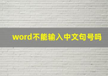 word不能输入中文句号吗