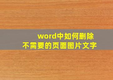 word中如何删除不需要的页面图片文字