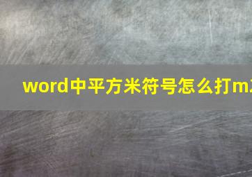 word中平方米符号怎么打m2