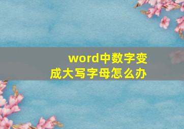 word中数字变成大写字母怎么办