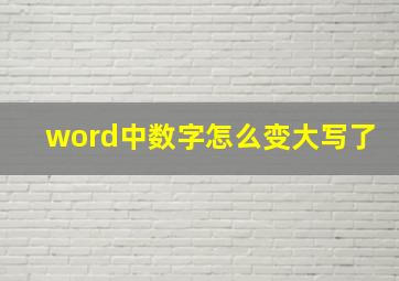 word中数字怎么变大写了