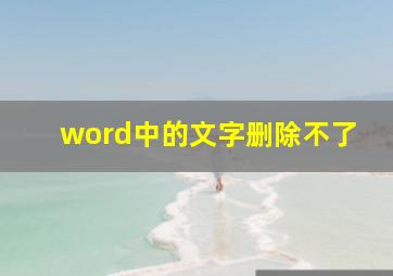 word中的文字删除不了