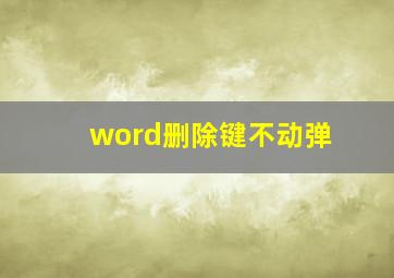 word删除键不动弹