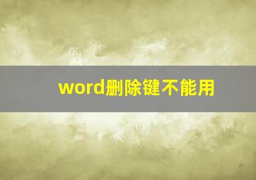 word删除键不能用