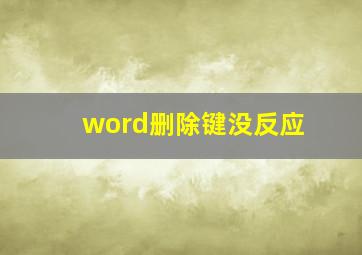 word删除键没反应