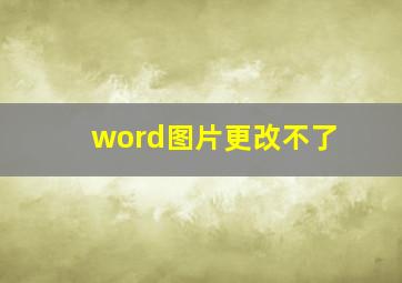 word图片更改不了