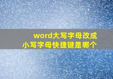 word大写字母改成小写字母快捷键是哪个