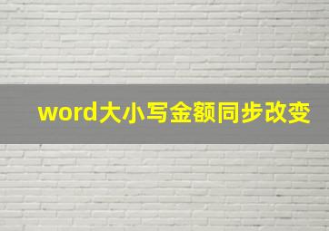 word大小写金额同步改变