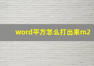 word平方怎么打出来m2