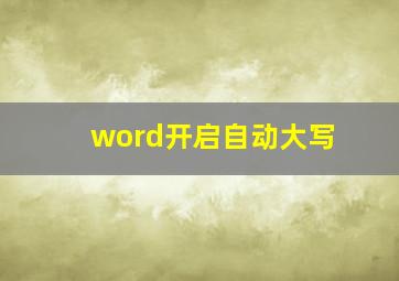 word开启自动大写