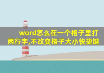 word怎么在一个格子里打两行字,不改变格子大小快捷键