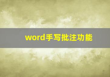 word手写批注功能