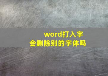 word打入字会删除别的字体吗