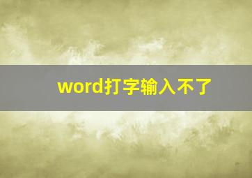 word打字输入不了