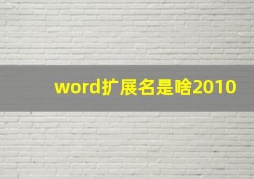 word扩展名是啥2010