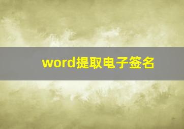 word提取电子签名