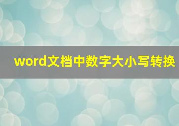 word文档中数字大小写转换