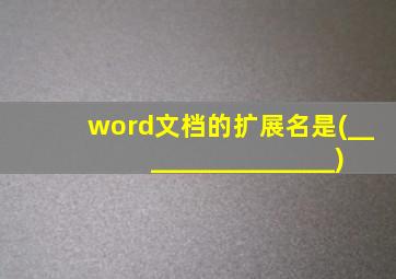 word文档的扩展名是(________________)