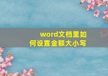 word文档里如何设置金额大小写