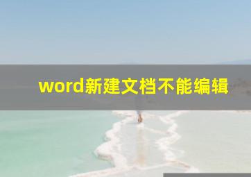 word新建文档不能编辑