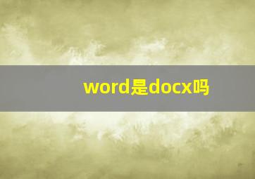 word是docx吗