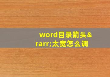 word目录箭头→太宽怎么调